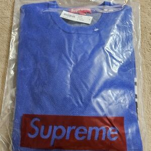 SUPREME TAG LOGO SWEATER ROYAL SS19SK9